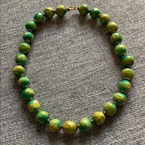 African batik beads necklace with clasp